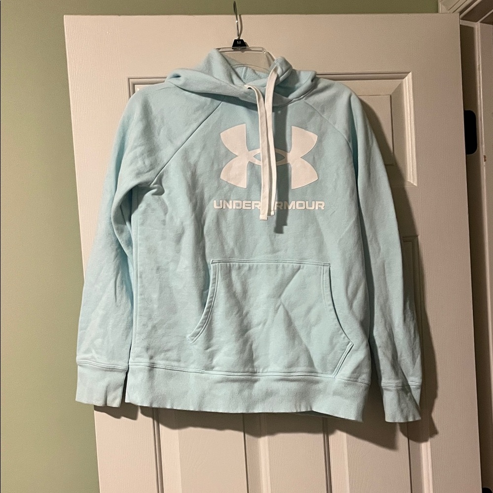Under Armour Pale Blue Hoodie with White Logo